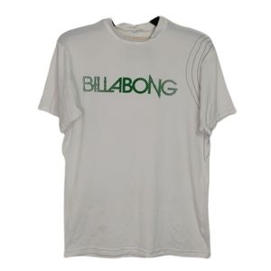 Billabong White/Green Short Sleeve Rash Guard Sz S